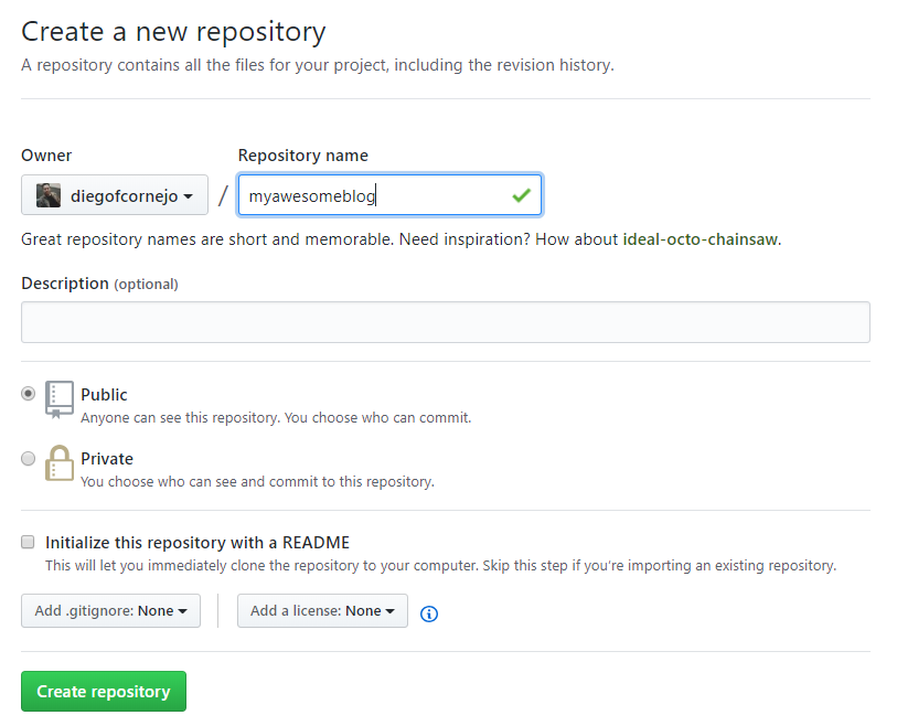 Git create new repository. Создать репозиторий git.